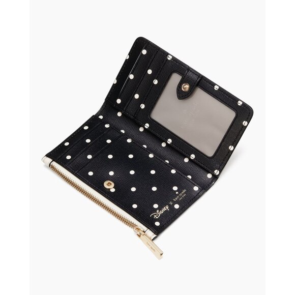 New Disney X Kate Spade Minnie Small Slim Bifold Wallet Parchment Multi - Picture 3 of 3